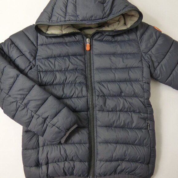 Save The Duck Boys' Gray Puffer Jacket Mod. Dony, Size 8 - Picture 1 of 4